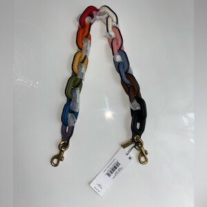 Coach Rainbow Leather Covered Short
Chain Strap. NWT